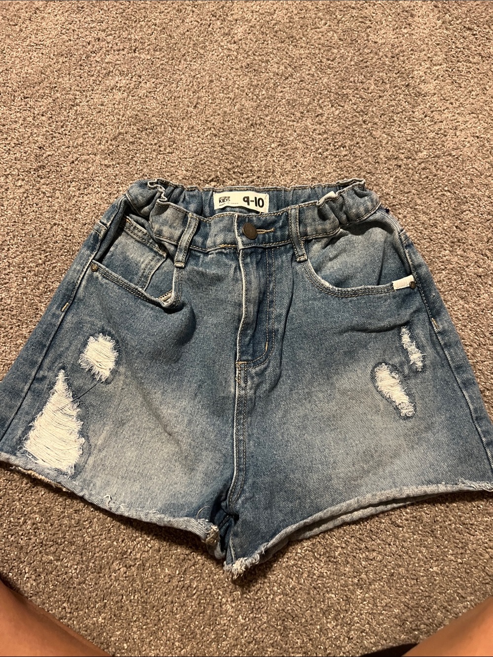 Cotton On Distressed Light Blue High-Waist Denim Shorts